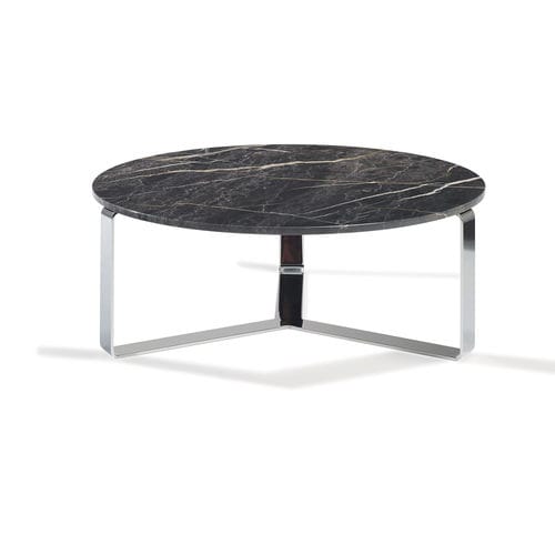 Table basse contemporaine - PRIMUS - DRAENERT - en pierre naturelle / avec piètement en acier chromé / rectangulaire
