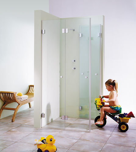 Paroi de douche pliante - XXL - SPRINZ - d'angle / sans cadre