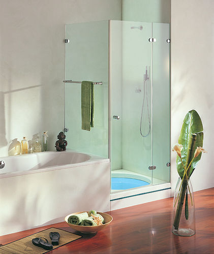 Paroi de douche battante - SAPHIR  - SPRINZ - d'angle / sans cadre