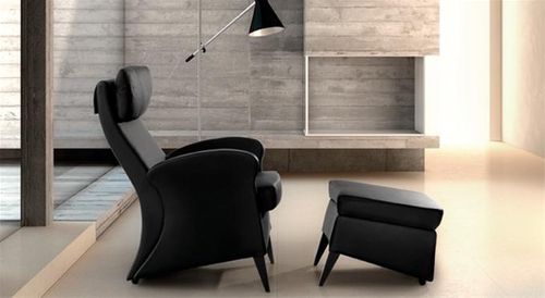 Fauteuil contemporain - KOLY - GRASSOLER - en cuir / avec repose-pieds / avec repose-tête