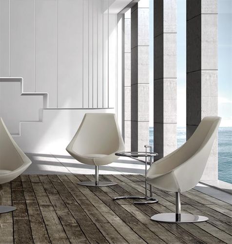 Fauteuil contemporain - RIVA - GRASSOLER - en cuir / en métal / pour établissement public