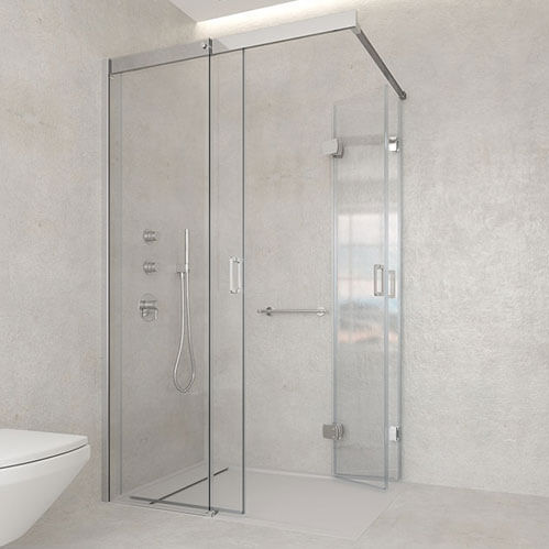 Paroi de douche coulissante - ES series - PROFILTEK - fixe / pliante / rectangulaire