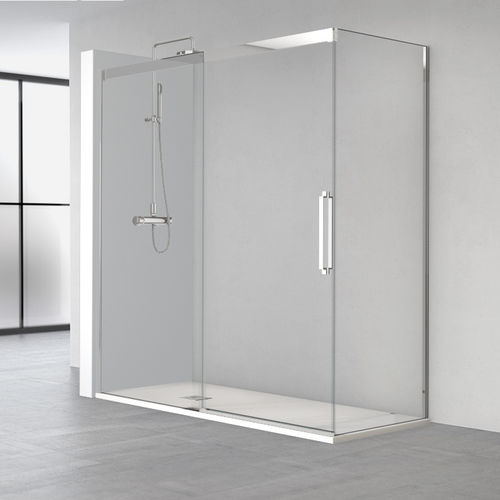 Paroi de douche coulissante - VA-216 - PROFILTEK - d'angle / en verre trempé / sur mesure