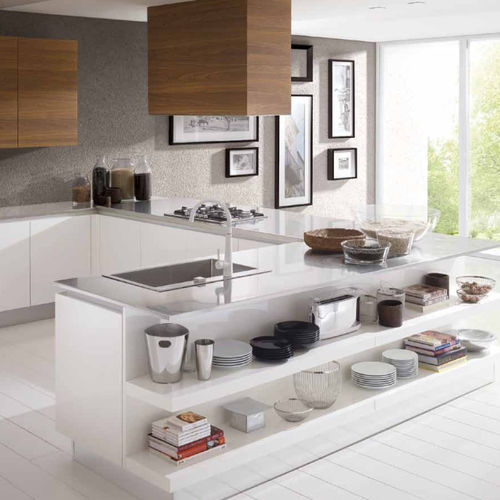 Cuisine contemporaine - B50 - BERLONI - en stratifié / en U / sans poignée