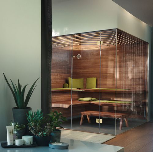 Sauna résidentiel - AURORA - KLAFS - en bois / en verre / pour intérieur