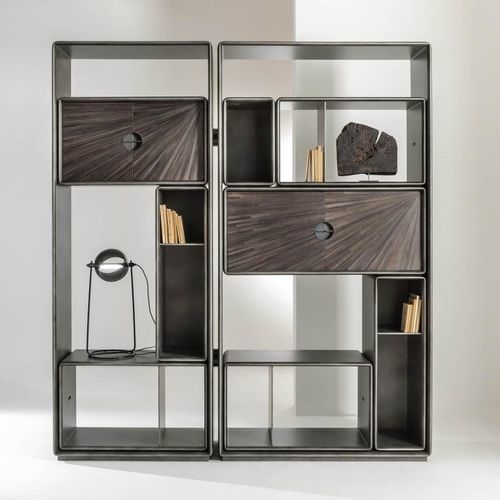 Bibliothèque modulable - Talento - LAURAMERONI - contemporaine / en bois teinté / noire