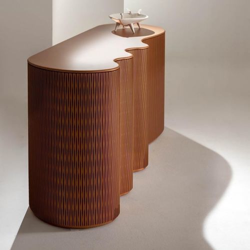 Console contemporaine - Infinity  - LAURAMERONI - en bois peint / avec piètement en bois peint / courbée