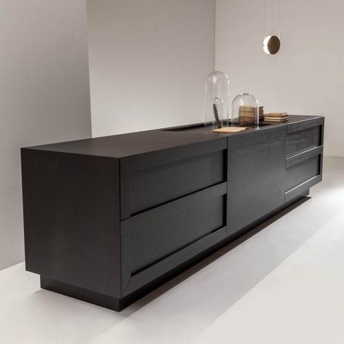 Buffet contemporain - ML 23 - LAURAMERONI - en bois / avec tiroirs / noir