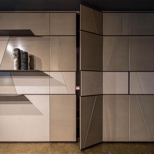 Armoire modulable - Terre - LAURAMERONI - contemporaine / en bois / en cuir