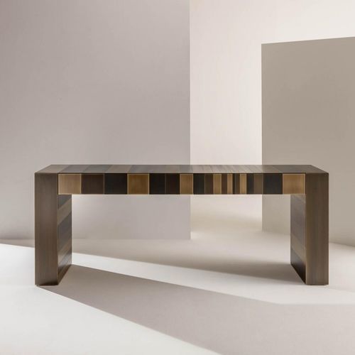 Bureau sur pied - ST 50 - LAURAMERONI - contemporain / en bois / en métal