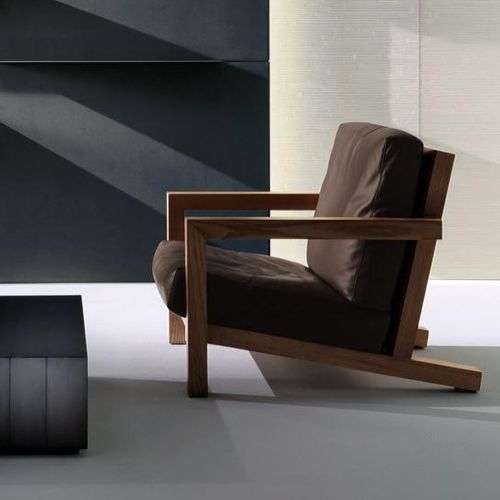 Fauteuil contemporain - BD 21 - LAURAMERONI - en tissu / en cuir / en bois