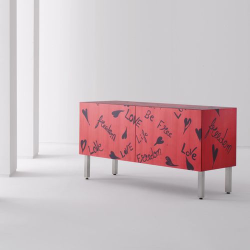 Buffet sur pieds hauts - FREEDOM - LAURAMERONI - contemporain / en érable / en métal brossé