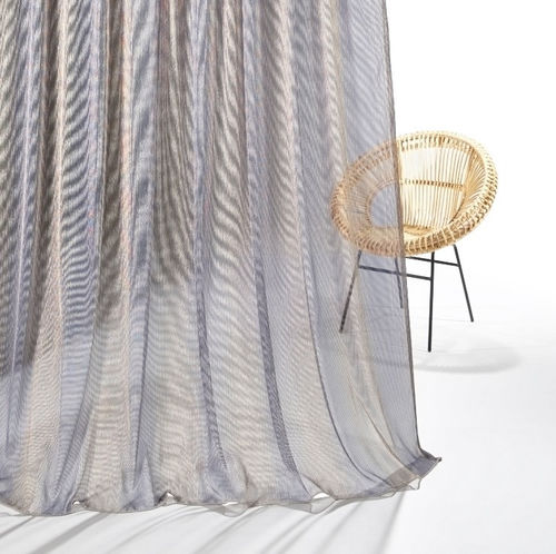 Tissu pour rideaux - ARUSHA - Fischbacher 1819 - à rayures / en Trevira CS® / lavable