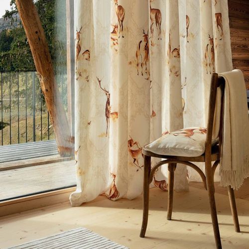 Tissu pour rideaux - ALPINA  - Fischbacher 1819 - à motif animalier / en polyester / en Trevira CS®