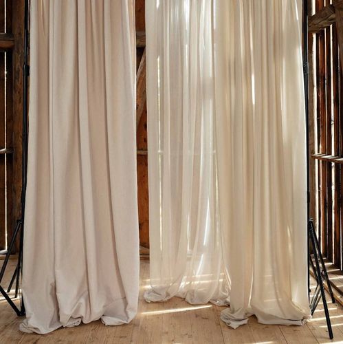 Voilage uni - AROSA - Fischbacher 1819 - en Trevira CS® / lavable / jacquard
