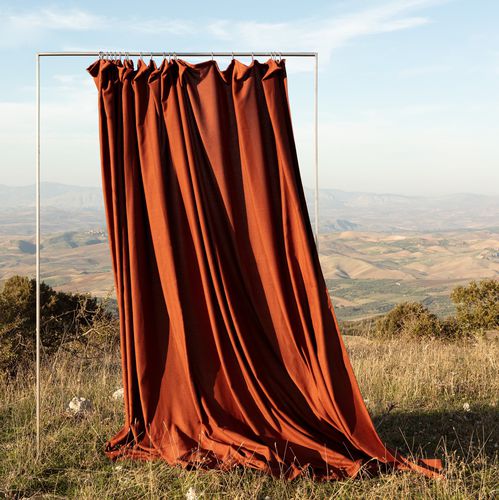 Tissu d'ameublement - BENU RUSTICO FR - Fischbacher 1819 - pour rideaux / uni / polyester FR