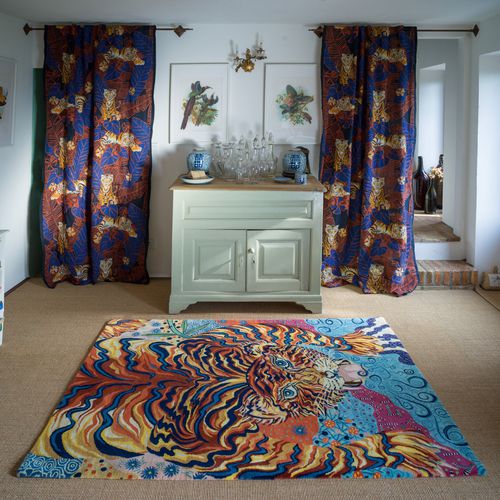Tapis classique - HARIMAU - Fischbacher 1819 - à motif animalier / en laine de Nouvelle Zélande / en coton