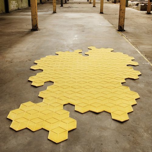 Tapis contemporain - METAMORPHOSE - Fischbacher 1819 - à motif géométrique / en laine / rond