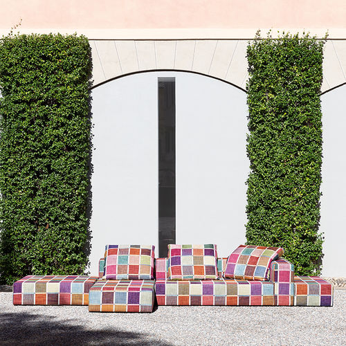 Tissu d'ameublement - DANCING FLOWERS - MISSONI HOME - à carreaux / multicolore / en Trevira CS®
