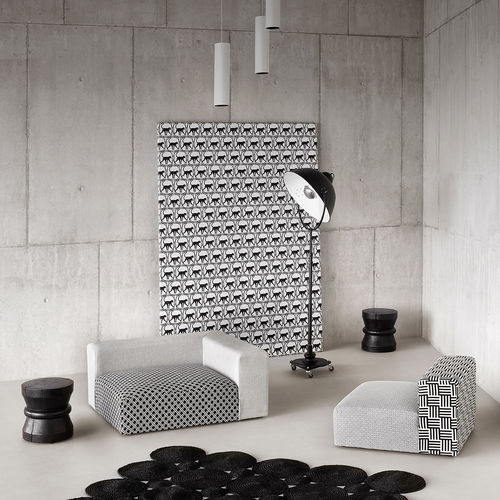 Tissu d'ameublement - MANHATTAN : DARWIN - ALHAMBRA - pour rideaux / mural / pour store enrouleur