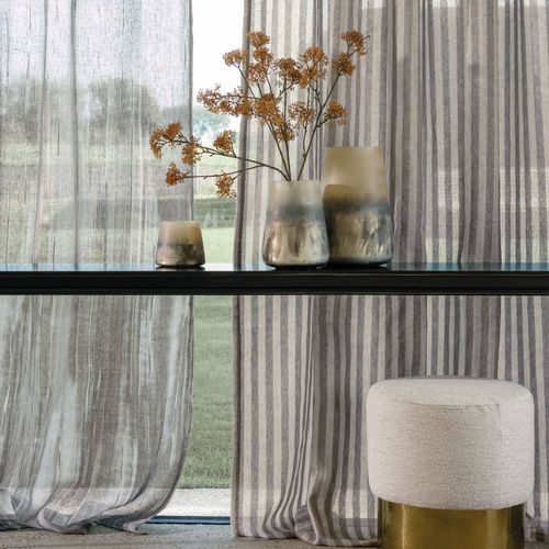 Tissu pour rideaux - ALTERNANCE - CASAMANCE - à rayures / en lin / en viscose