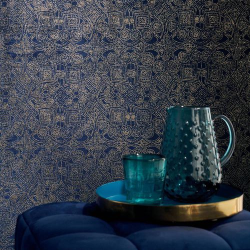 Papier peint contemporain - JALI - CASAMANCE - en vinyle / à motif / aspect tissu