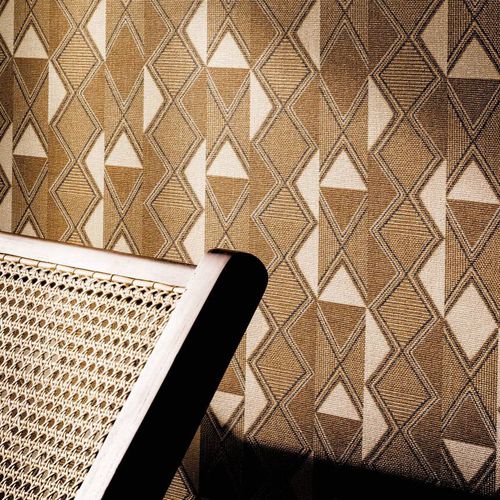 Papier peint contemporain - CALCADA - CASAMANCE - en vinyle / à motif géométrique / aspect tissu