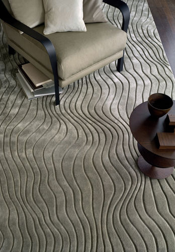 Tapis contemporain - CURVE - SAHCO - à rayures / en laine / rectangulaire