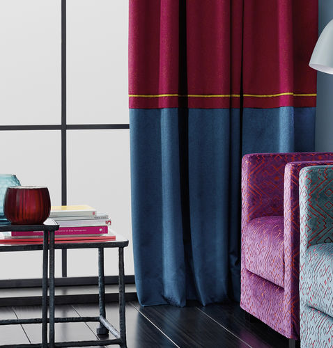 Tissu pour rideaux - BAHIA - SAHCO - uni / en coton / en polyester