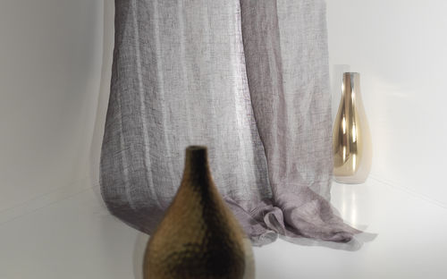 Tissu pour rideaux - AMBER - SAHCO - à rayures / en lin