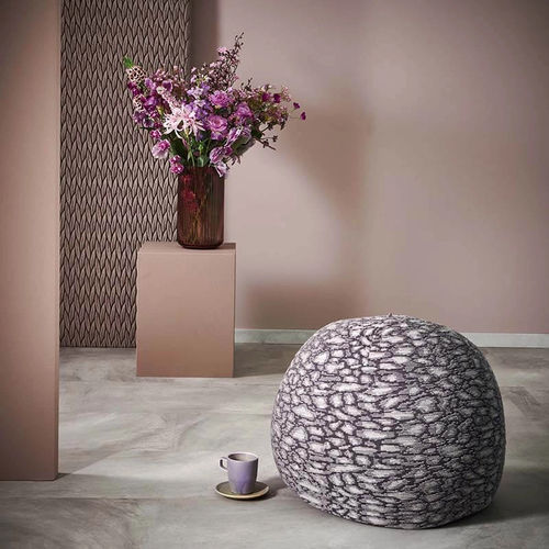 Pouf contemporain - EARTH - casalis - en laine / en mérinos / rond