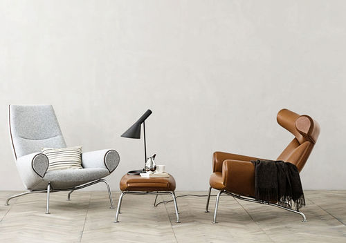 Fauteuil contemporain - QUEEN : EJ 101 - Erik Jørgensen - en cuir / en tissu / en polyuréthane
