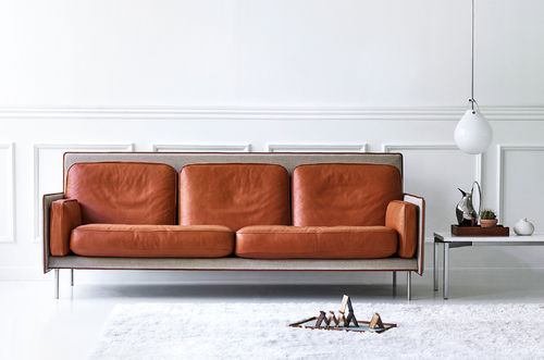 Canapé contemporain - HECTOR: EJ 480 - Erik Jørgensen - en cuir / à dossier haut / marron