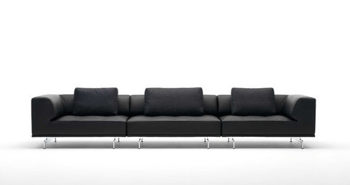 Canapé contemporain - DELPHI : EJ 450 - Erik Jørgensen - en tissu / en cuir / marron