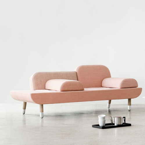 Canapé contemporain - TOWARD : EJ 123 - Erik Jørgensen - en tissu / avec coussin amovible / rose