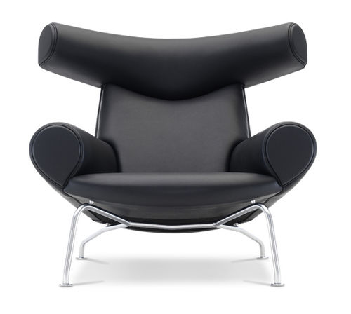Fauteuil contemporain - OXCHAIR : EJ 100  - Erik Jørgensen - en cuir / en acier / en polyuréthane