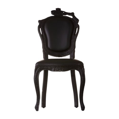Chaise de salle à manger classique - Smoke - moooi - d'intérieur / en cuir / avec piètement en bois
