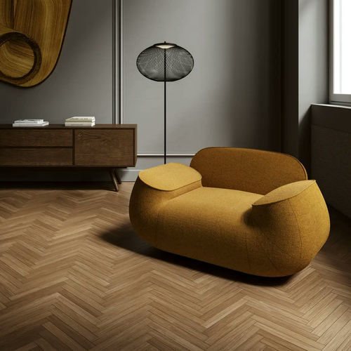 Fauteuil contemporain - Big George - moooi - en tissu / en bois / blanc