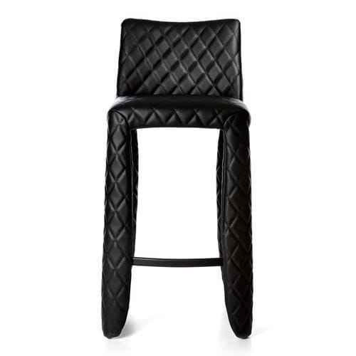 Chaise de bar contemporaine - Monster  - moooi - d'intérieur / en cuir / avec piètement en acier