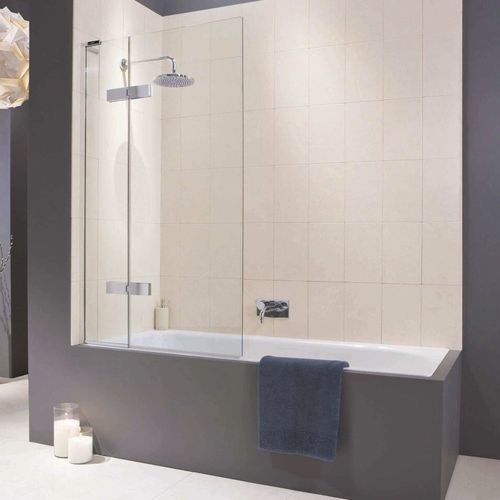 Pare-baignoire pliant - EPB - matki showering - réversible / en verre trempé / 1 volet