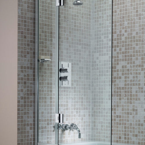 Pare-baignoire pliant - LCB - matki showering - réversible / en verre trempé / 1 volet