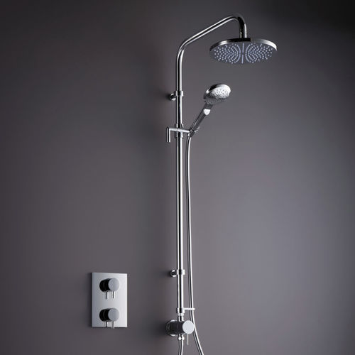Colonne de douche thermostatique - EXO09/CO - matki showering - finition chrome / murale / contemporaine