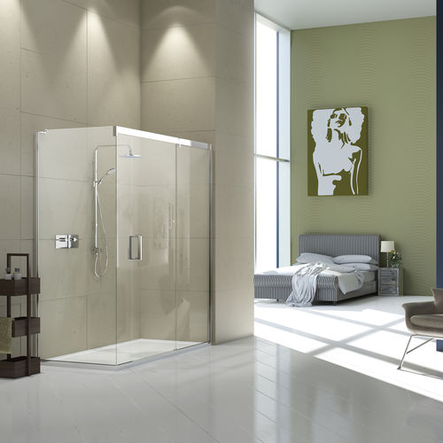Paroi de douche coulissante - EPSC - matki showering - d'angle / d'angle / en verre trempé