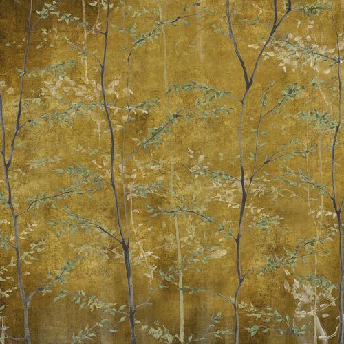 Papier peint contemporain - WOODS GOLD - Coordonné - en vinyle / à motif nature / aspect papier peint