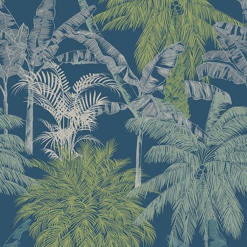 Papier peint contemporain - PALMS TURQUESA - Coordonné - en vinyle / à motif nature / aspect papier peint