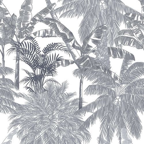 Papier peint contemporain - PALMS PLOMO - Coordonné - en vinyle / à motif nature / aspect papier peint