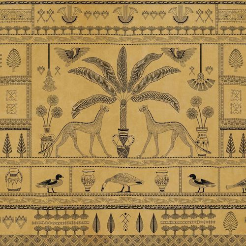 Papier peint contemporain - Asni Valley Curry - Coordonné - en tissu / en bambou / à motif