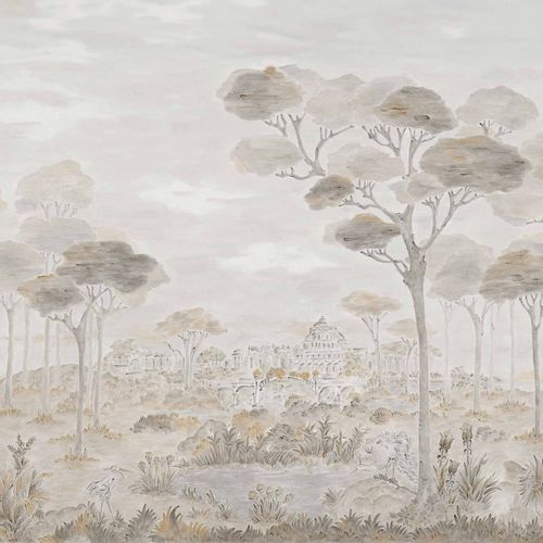 Papier peint contemporain - Vista hermosa Papiro - Coordonné - en tissu / panoramique / aspect tissu