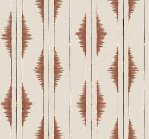 Papier peint contemporain - Azilal Embroidery Clay - Coordonné - en bambou / à motif / aspect tissu