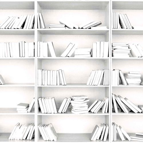 Papier peint contemporain - SHELVING - Coordonné - en tissu / en vinyle / bibliothèque